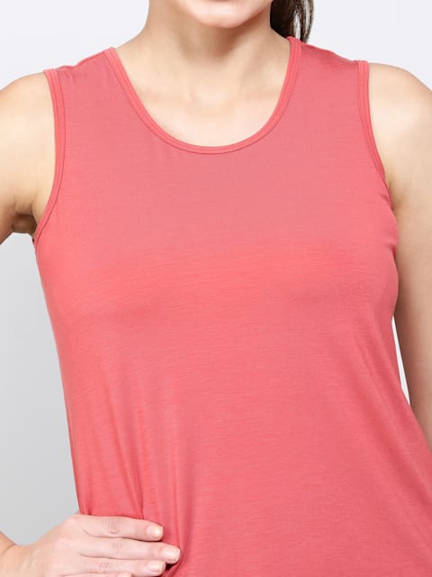 Buy Women's Tencel Lyocell Elastane Stretch Relaxed Fit Tank Top With  Natural StayFresh Anti Microbial Properties - Garnet Rose JW50