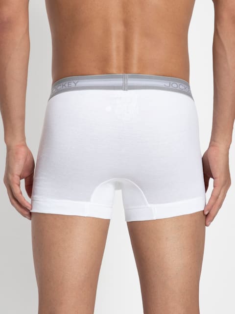 Buy Men's Super Combed Cotton Rib Solid Trunk with Stay Fresh Properties -  White 1015