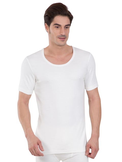 Buy Men's Super Combed Cotton Rich Half Sleeved Thermal Undershirt with ...