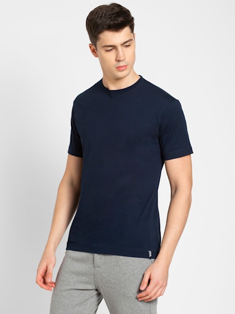 Buy Men's Super Combed Cotton Rich Solid Round Neck Half Sleeve T-Shirt ...
