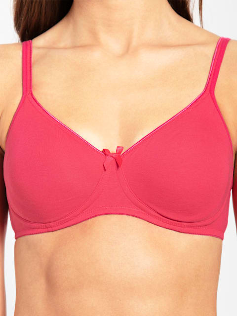 Buy Jockey Women's Wirefree Non Padded Super Combed Cotton Elastane Stretch  Medium Coverage Everyday Bra with Concealed Shaper Panel and Adjustable  Straps (34C, Heather Rose) at
