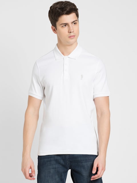 Buy Mens Super Combed Cotton Rich Solid Half Sleeve Polo T Shirt White 3912 Jockey India