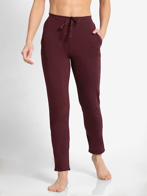 Buy Jockey Style 1302 Women's Super Combed Cotton Elastane Stretch Relaxed  Fit Trackpants With Side Pockets - Ibis Rose Melange Online at Best Prices  in India - JioMart.