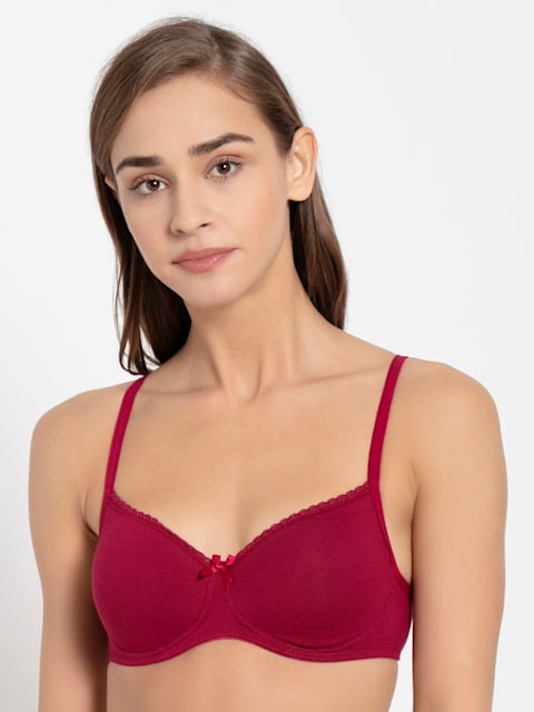 Buy Lace Non Wired Padded Bra with Adjustable Straps