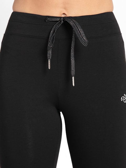Jockey Womens Cotton Elastane Stretch Side Zipper Pocket Yoga Pants   Online Shopping site in India