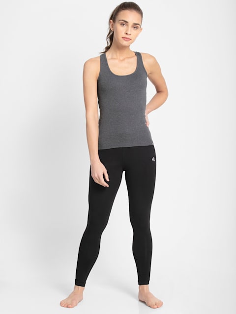 Buy Jockey Girls Easy Movement Leggings - Navy Melange at Rs.449 online |  Activewear online