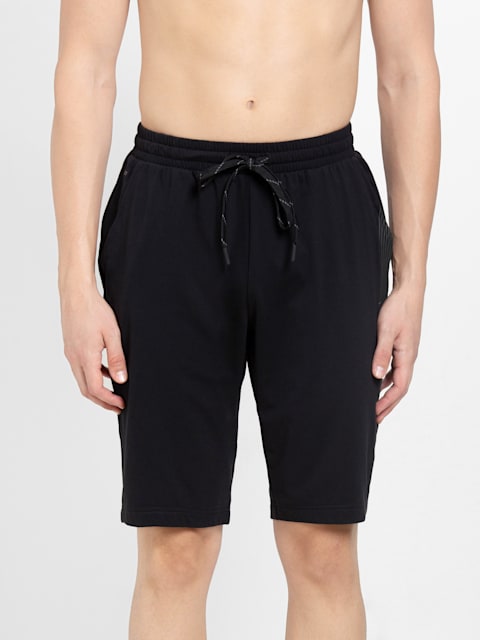 Buy Men's Soft Touch Microfiber Elastane Stretch Straight Fit Solid Shorts  with Back Zipper Pocket and Stay Fresh Treatment Black SP19 Jockey India