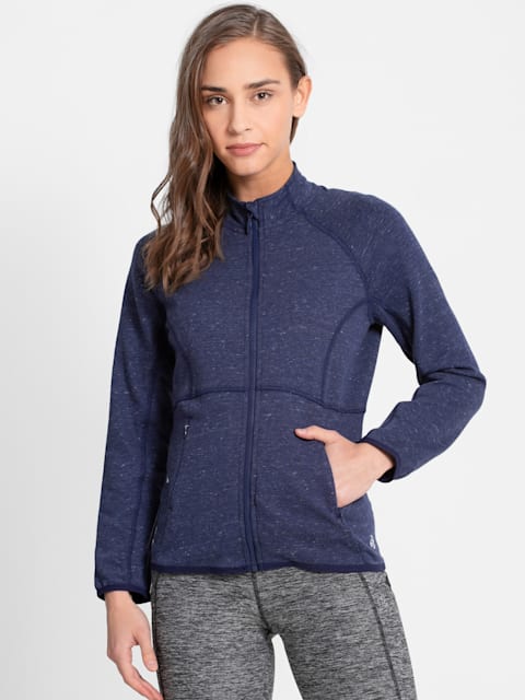 New Jockey Fitted Aqua Full Zip Women's Sweatshirt - Large - RN