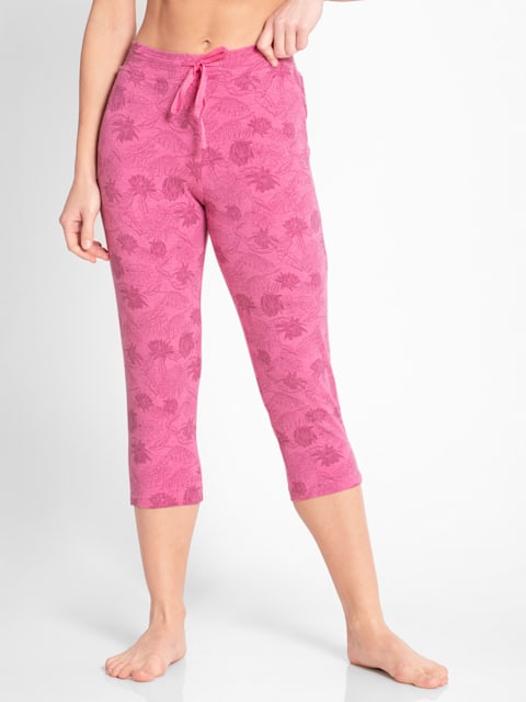 IndiWeaves® Girls Cotton Printed Regular Fit Capri 3/4th Pants {Pack of 2}