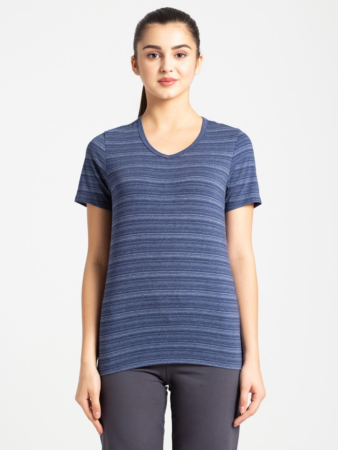 

Jockey Women Imperial Blue V-Neck T-Shirt -  - AW10