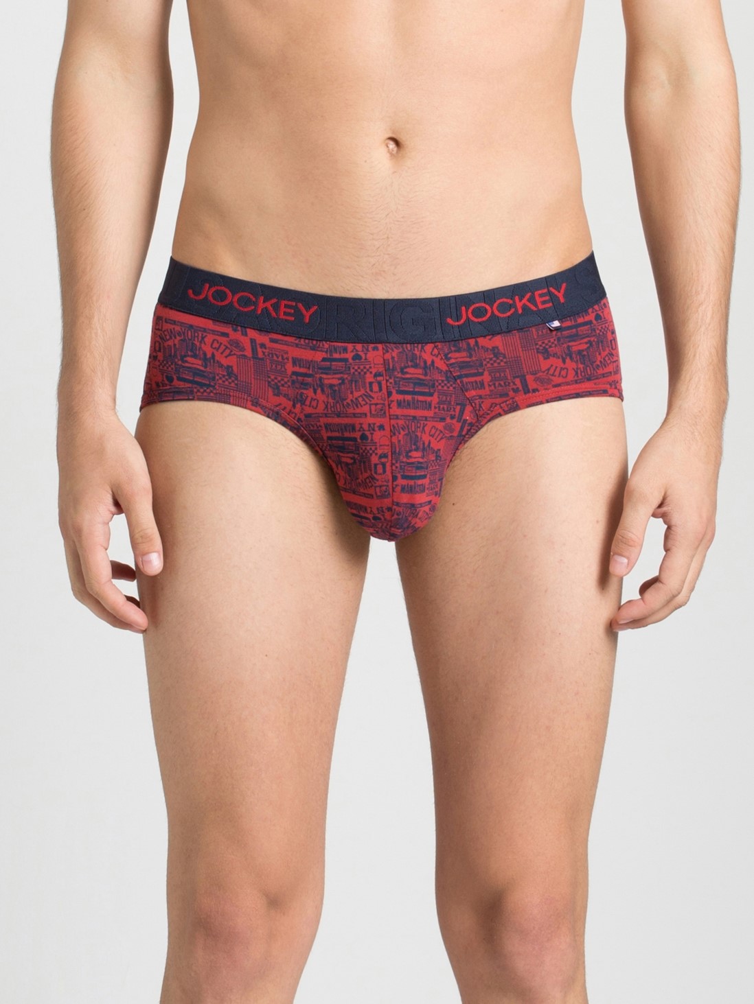 

Jockey Men Red & Navy Print46 Brief -  - US64