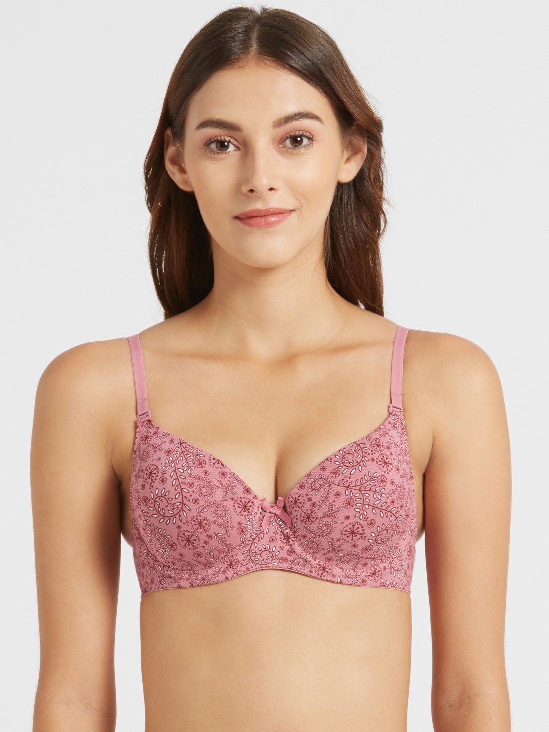 

Jockey Women Heather Rose Print17 T-Shirt Bra -  - 1245, Pink