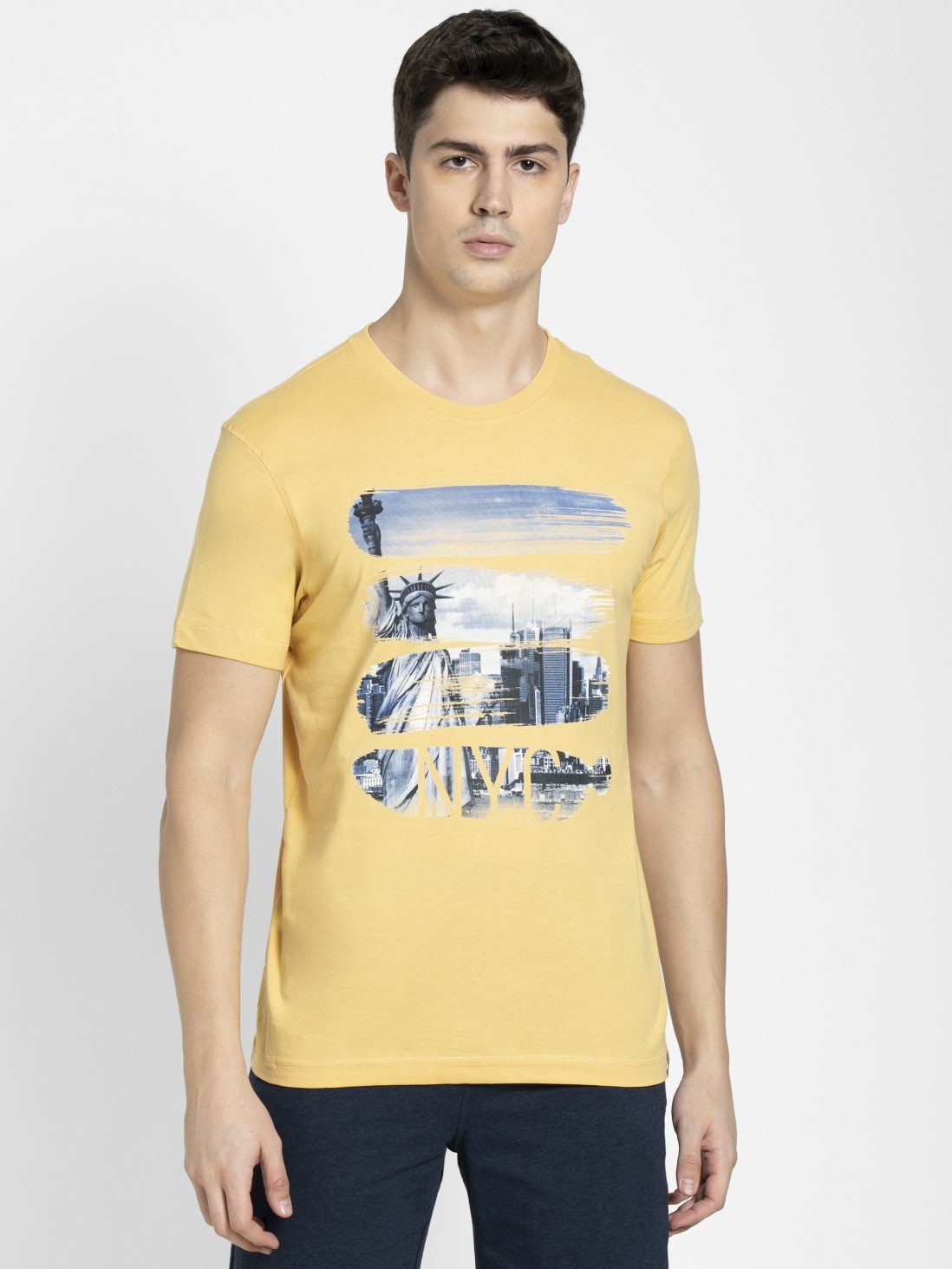 

Jockey Men Corn Silk Crew neck Graphic T-shirt -  - US81, Yellow