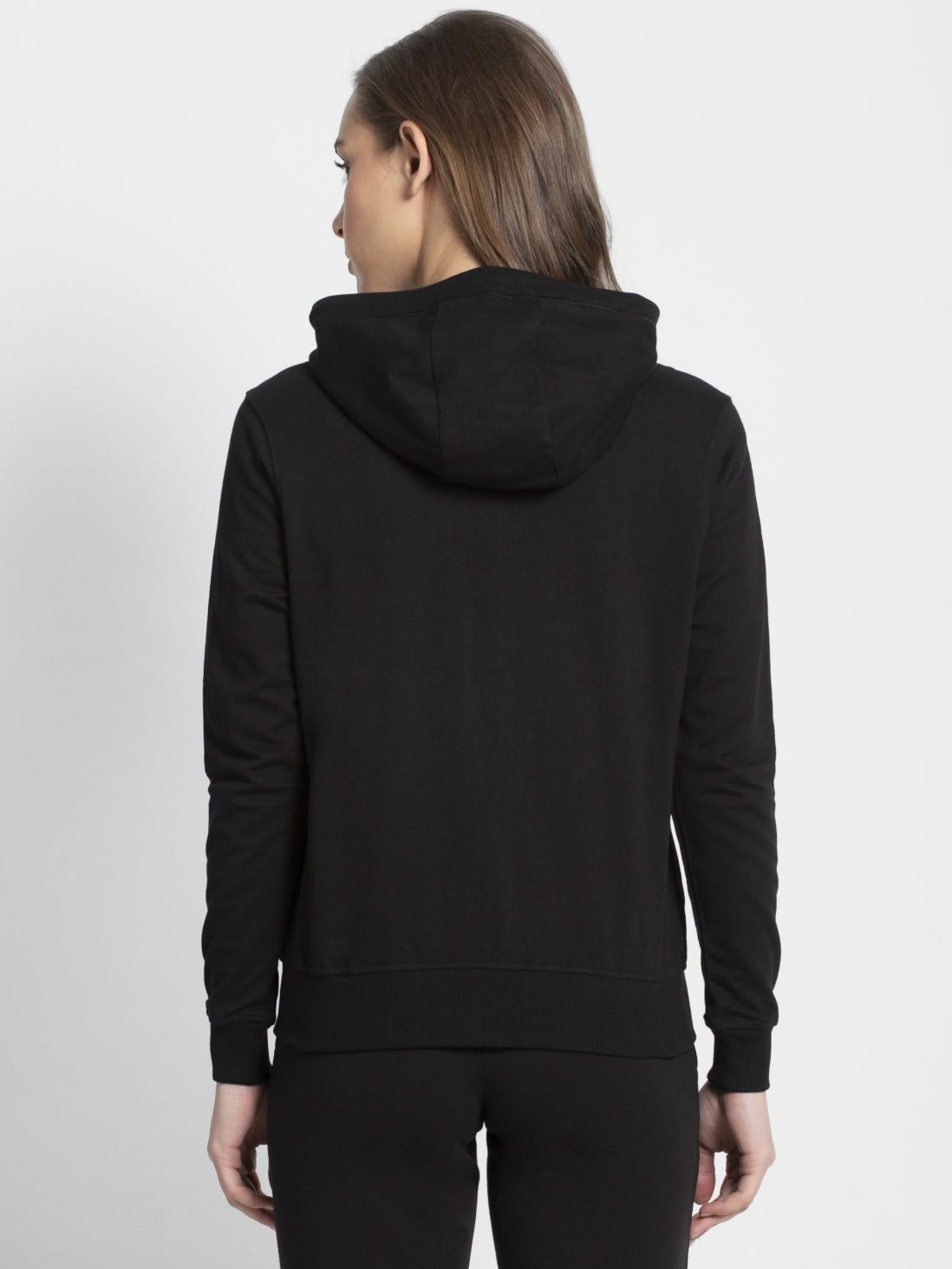 Buy Black Full Sleeve Full Zip Hoodie with Pocket for Women AW30 ...