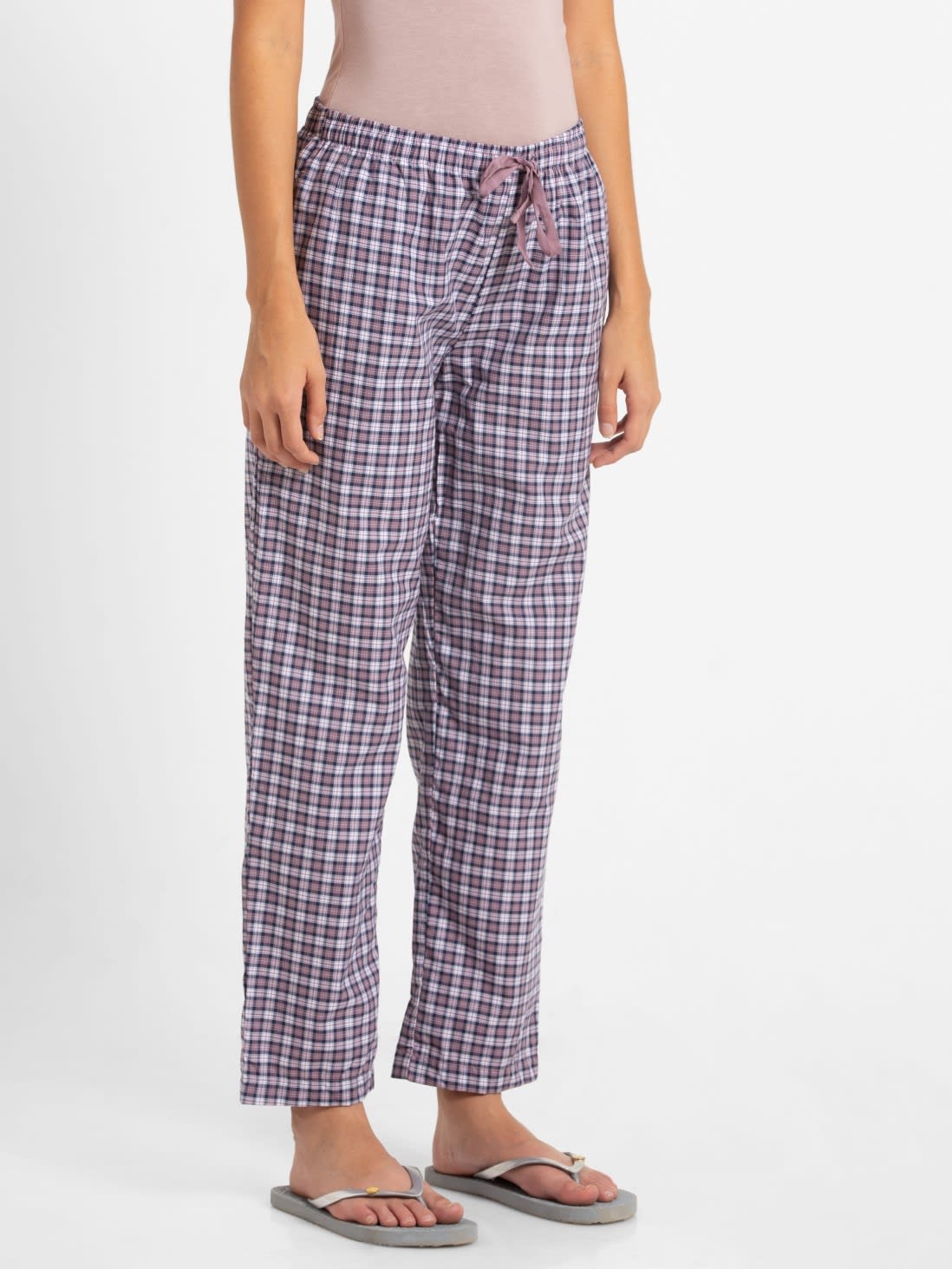 Buy Old Rose Assorted Checks Pyjama with Side Pocket & Drawstring ...