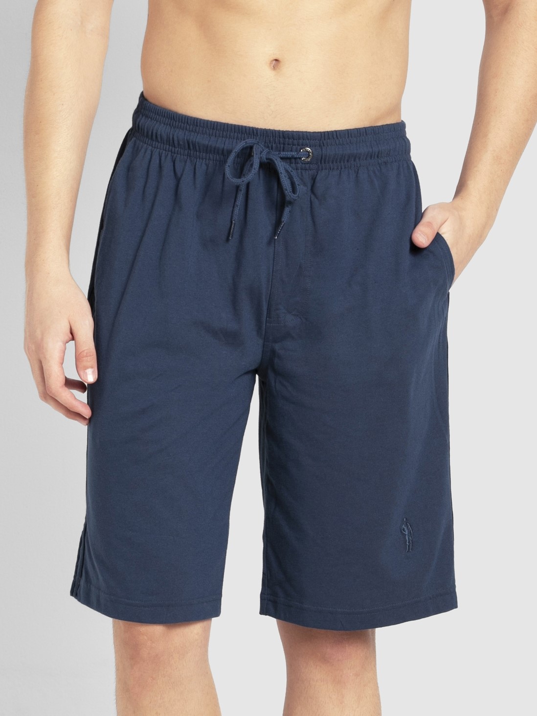 Buy Insignia Blue & Navy Straight Fit Sports Shorts with Drawstring for