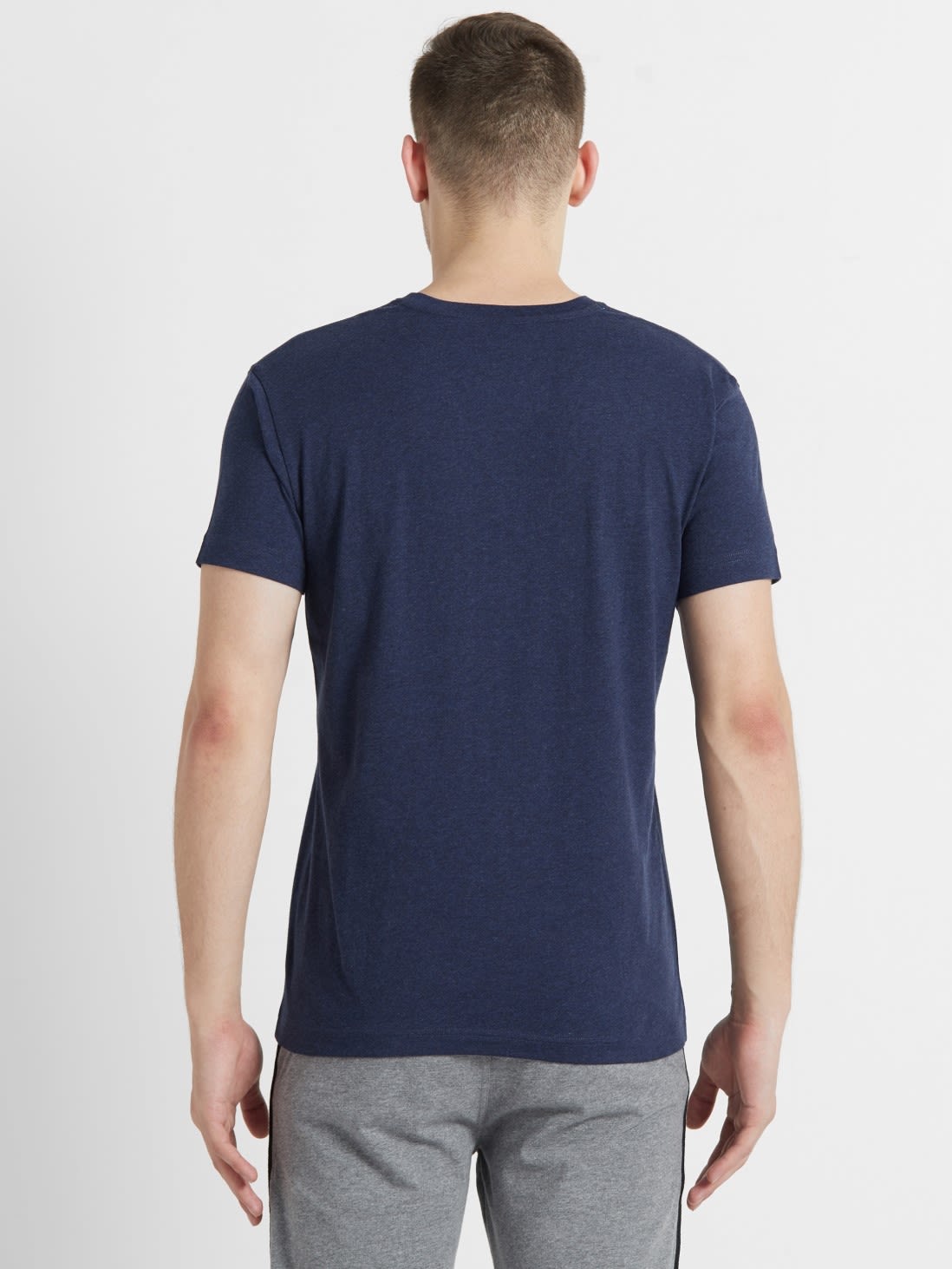 Download Jockey Men Apparel Tops | Ink Blue Melange V-Neck T-shirt