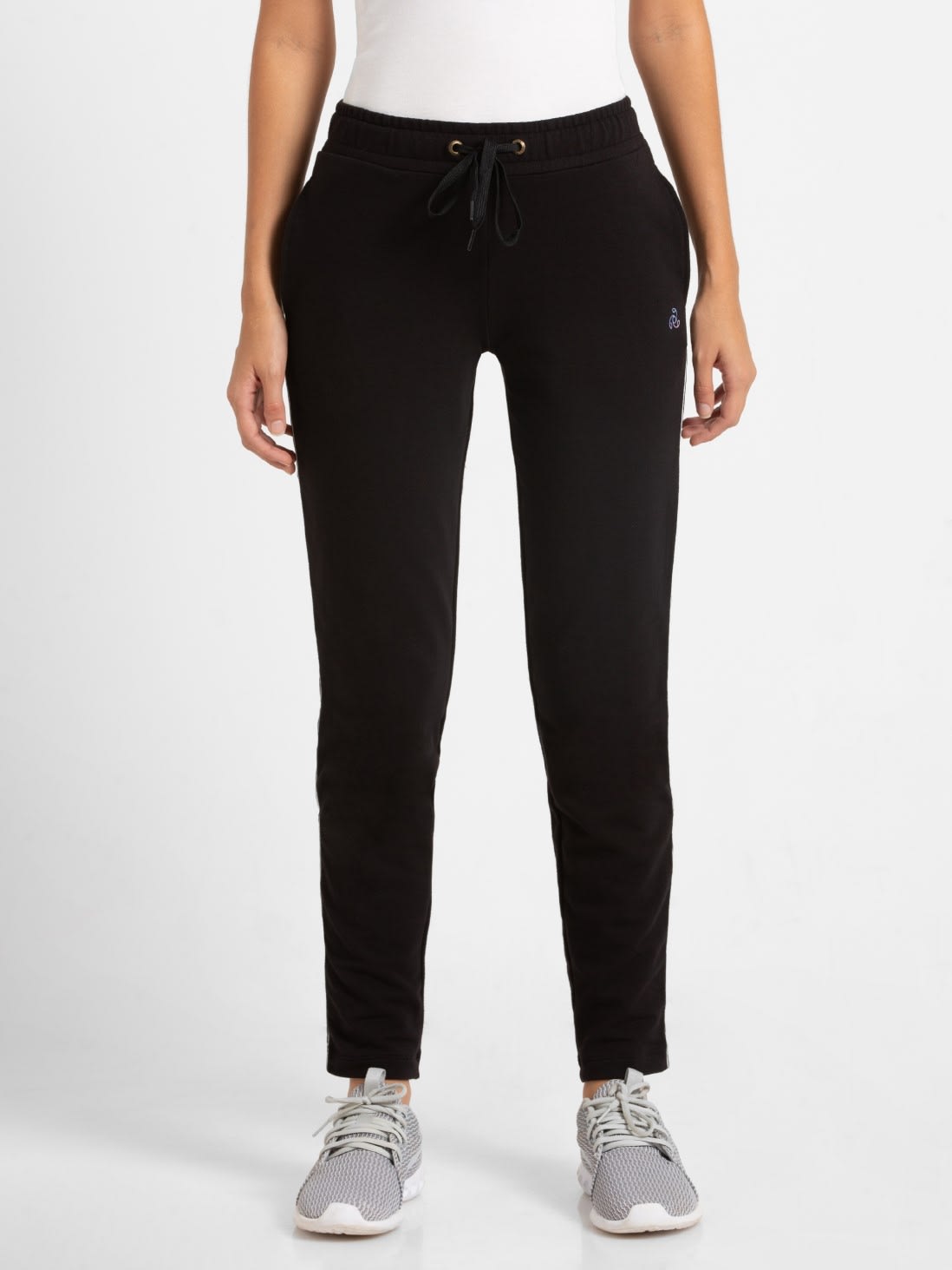 Black Track Pant with Pocket & Drawstring Closure for Women AW60 ...