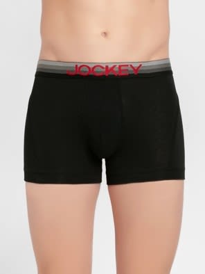 Buy Black Solid Color Ultra-soft Trunks with Double layer Contoured ...