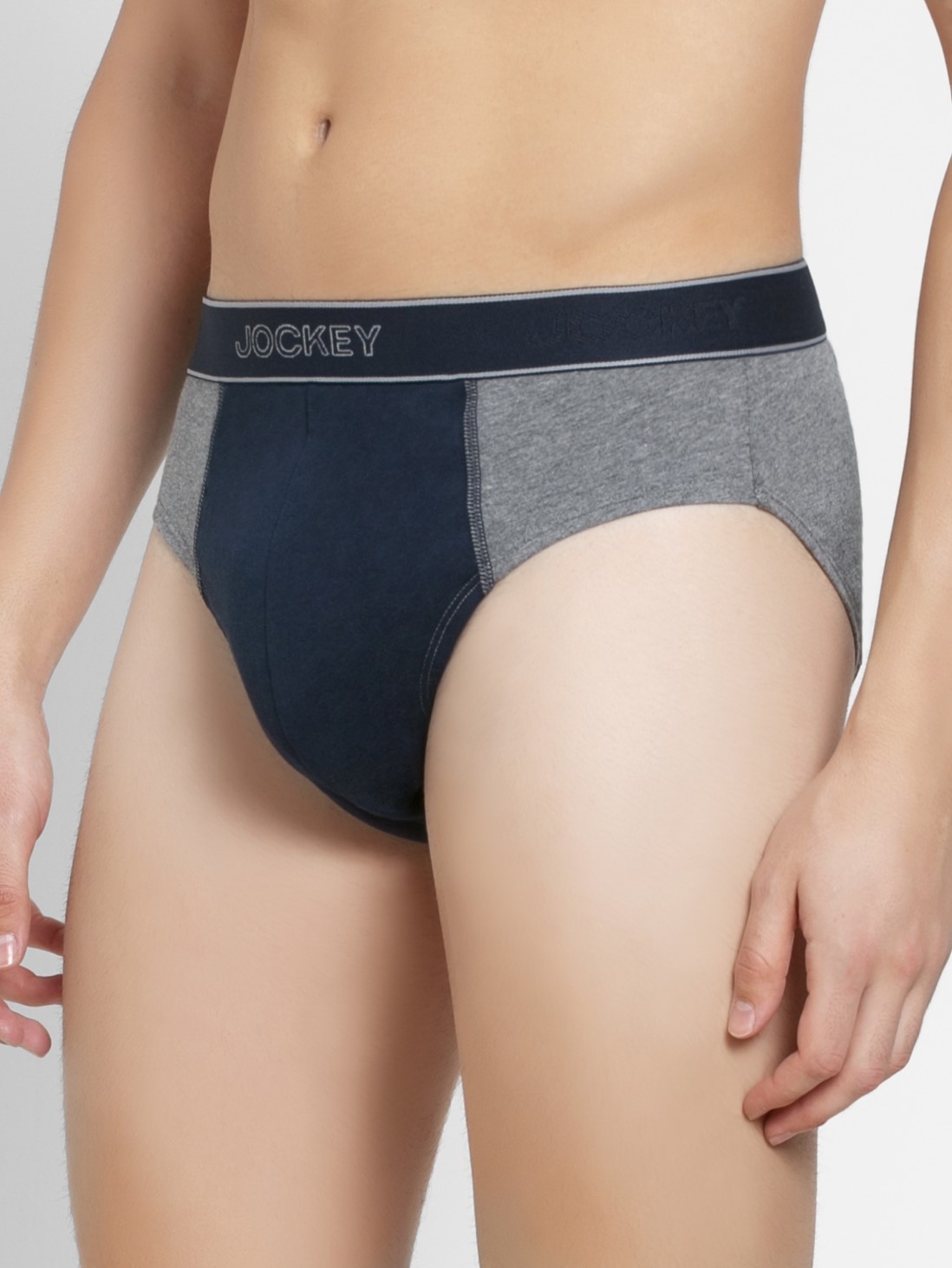 

Jockey Men Mid Grey Melange & Navy Fusion Brief -  - 1011