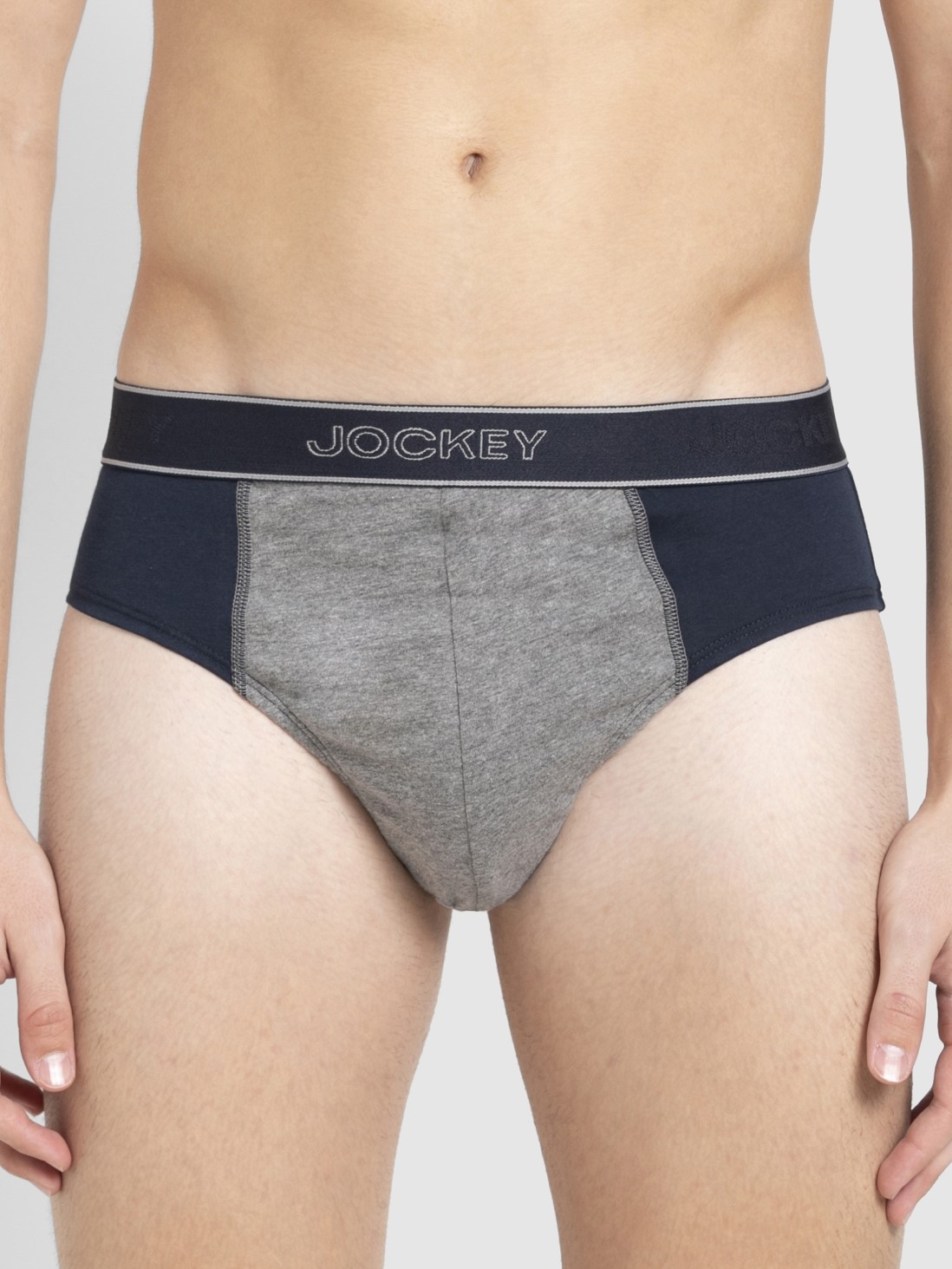 

Jockey Men Navy & Mid Grey Melange Fusion Brief -  - 1011, Blue