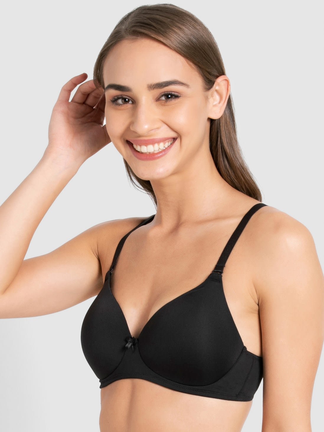 Buy Black Full Coverage Wirefree Padded T Shirt Bra With Magic Under 