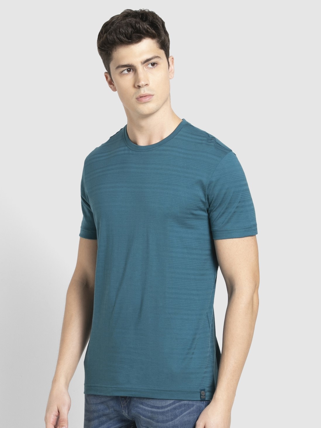 Buy Blue Coral Solid Round Neck Half Sleeve T-Shirt for Men IM21 ...