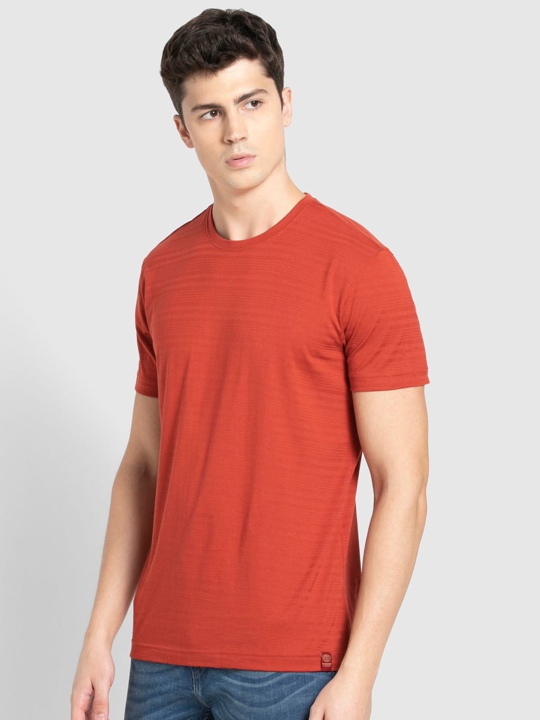 Buy Cinnabar Solid Round Neck Half Sleeve T Shirt For Men For Men Im21 Jockey India