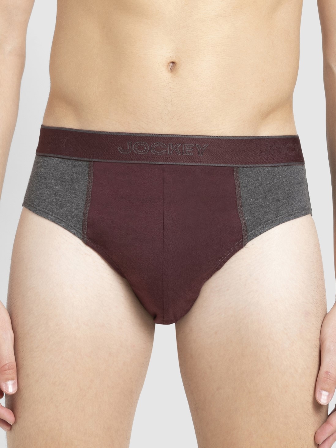 

Jockey Men Charcoal & Mauve Wine Fusion Brief Pack of 2 -  - 1011, Grey