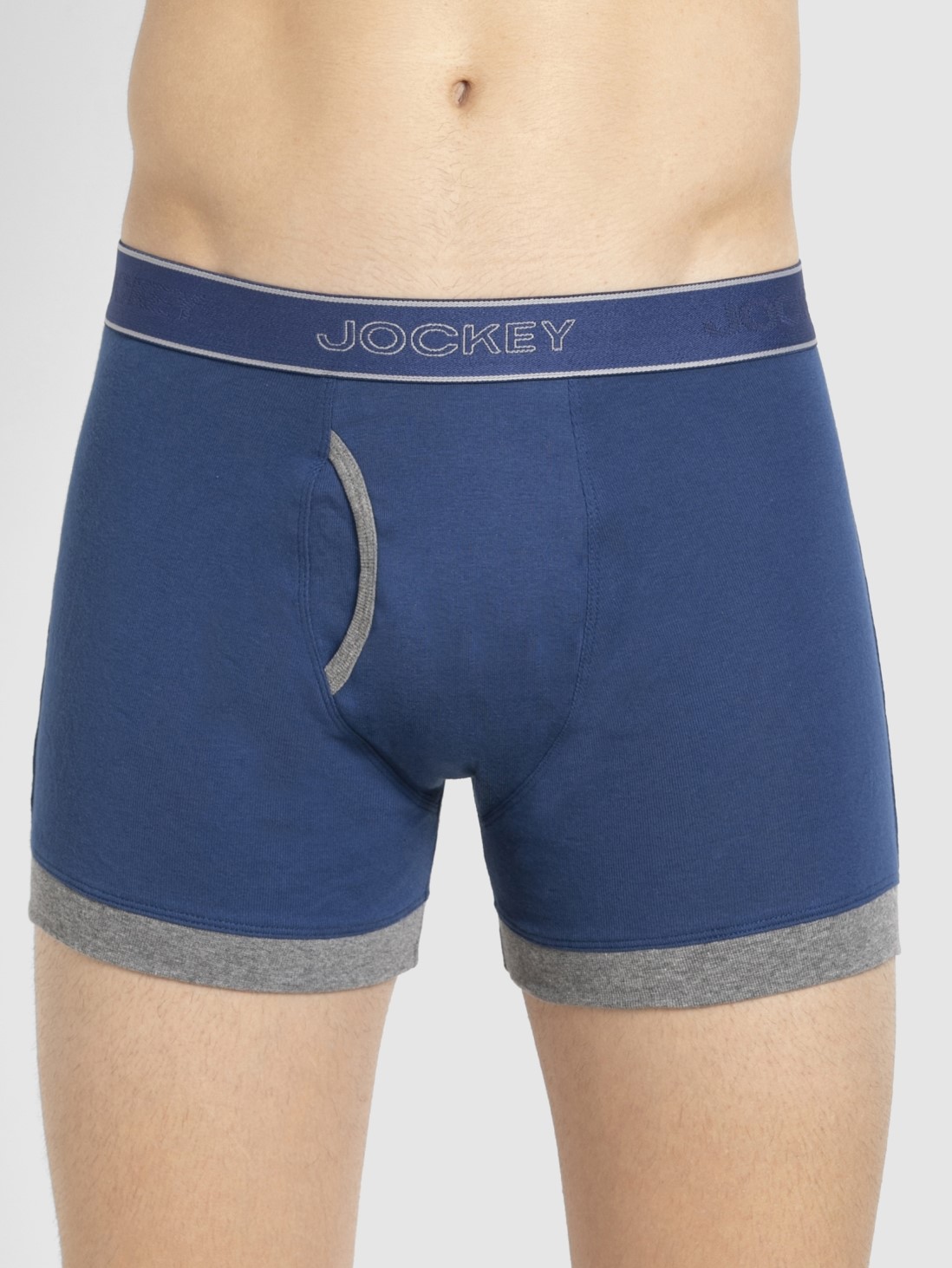 

Jockey Men Estate Blue & Mid Grey Melange Boxer Brief Pack of 2 -  - 1017
