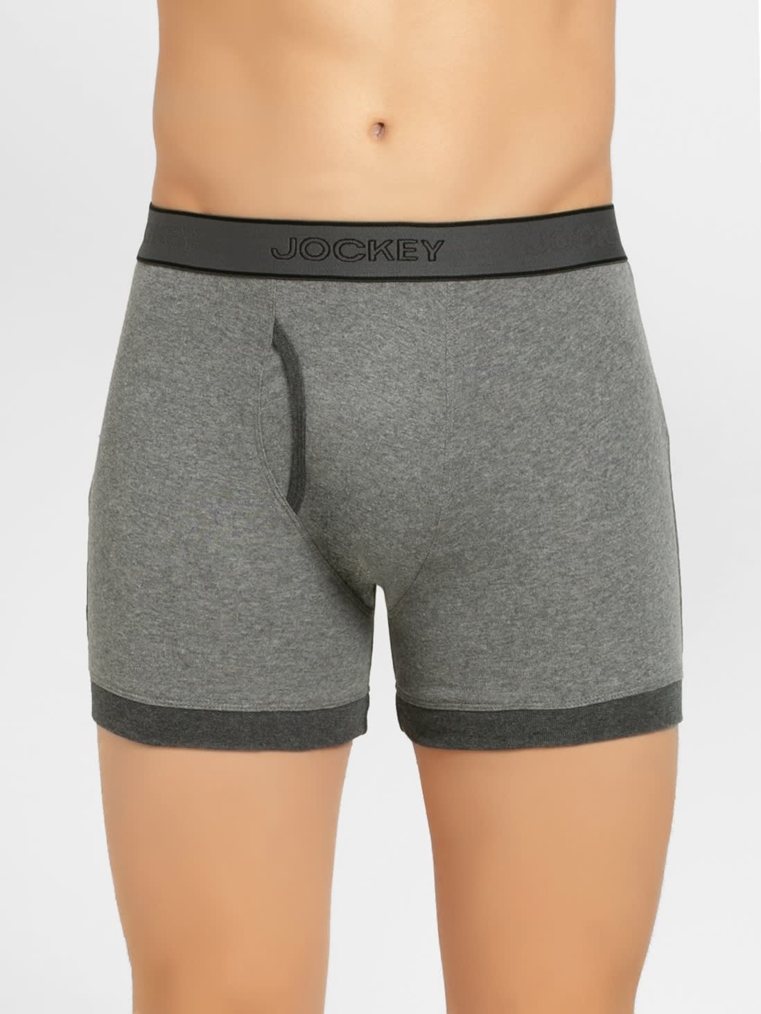 Buy Mid Grey & Charcoal Boxer Briefs with Front Fly (Pack of 2) for Men ...