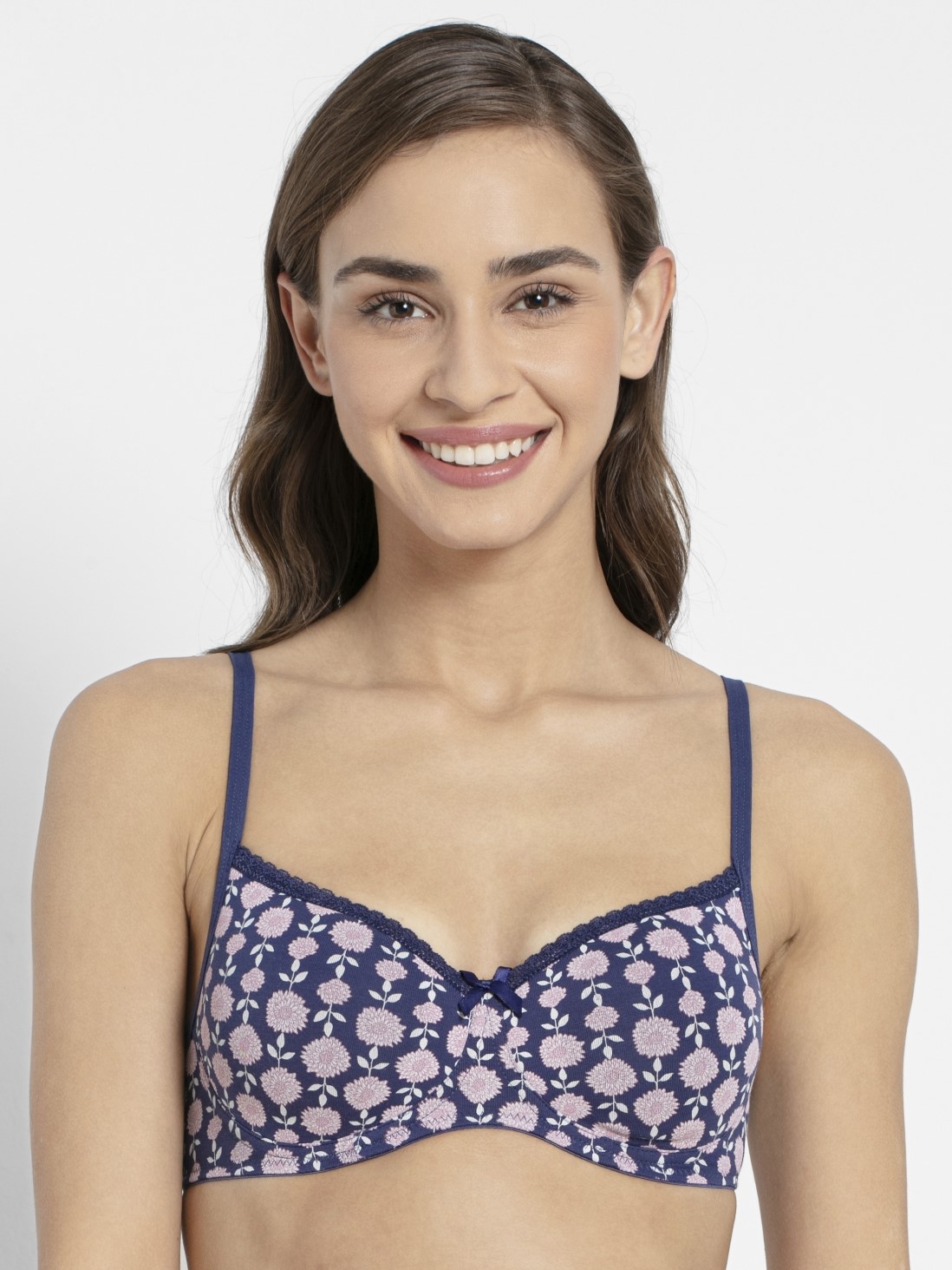 

Jockey Women Deep Cobalt Printed Non-wired Padded Bra -  - 1723, Blue