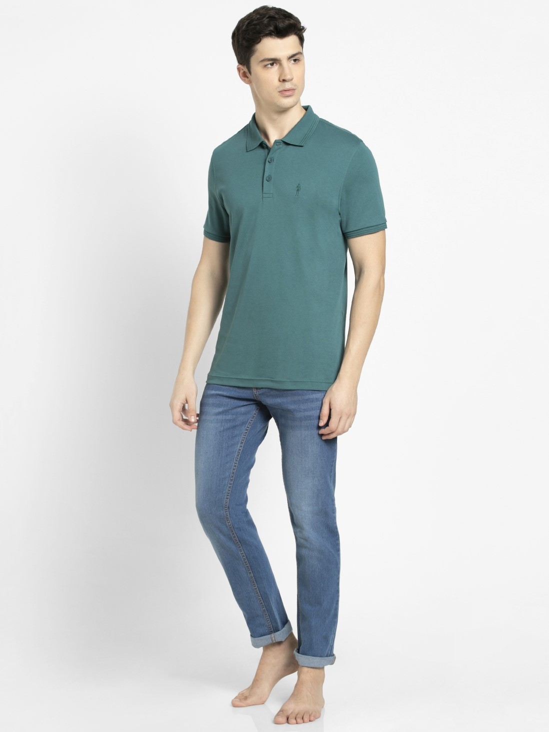 Pacific Green Regular Fit Half Sleeve Polo T-Shirt for Men 3912 ...