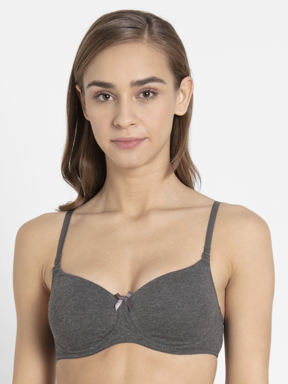 

Jockey Women Charcoal Melange Non-Wired Padded Bra -  - FE23, Grey