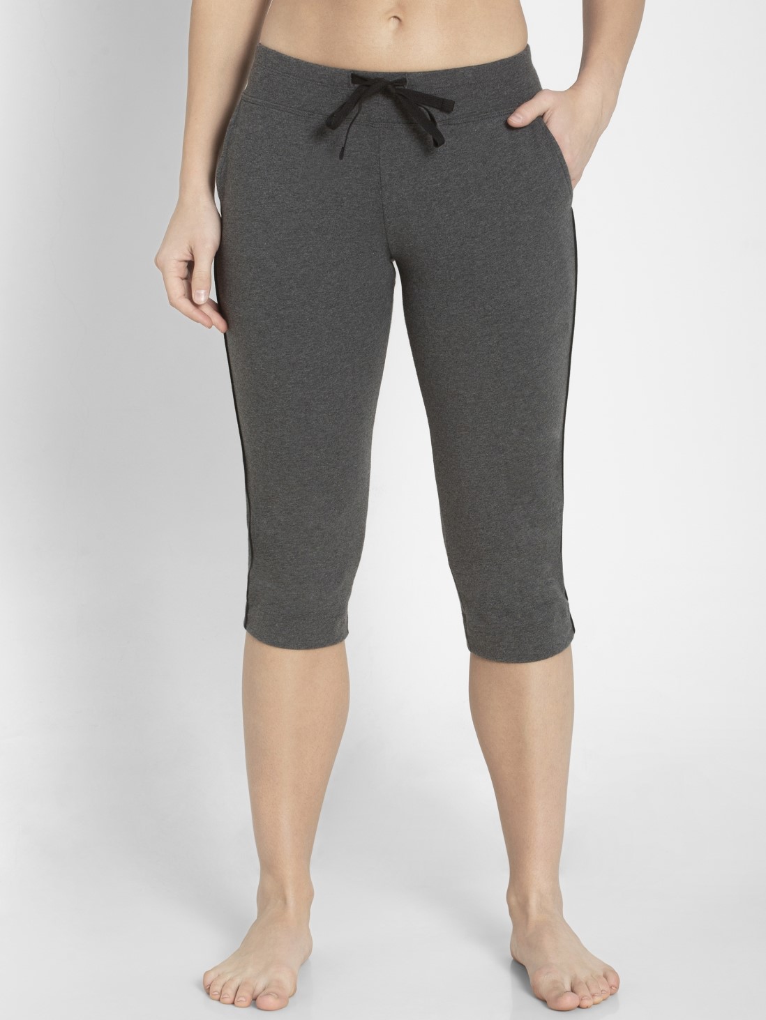 

Jockey Women Charcoal Melange Knit Capri -  - 1390, Grey