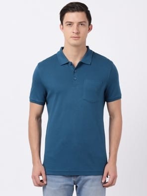 Burberry Cotton And Silk Polo Shirt in Blue for Men Mens Clothing T-shirts Polo shirts 