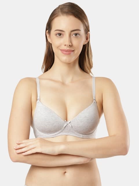 Buy Jockey 1245 Under-Wired Padded Medium Coverage T-Shirt Bra - Sangria  Red at Rs.949 online