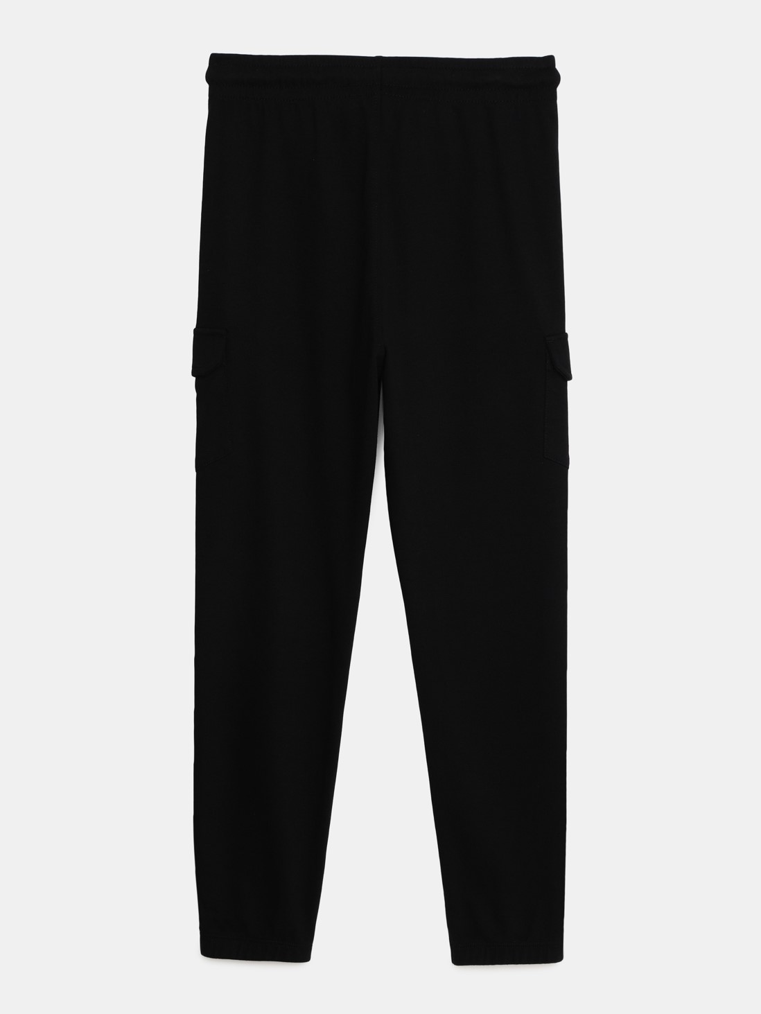 black cuffed cargo trousers