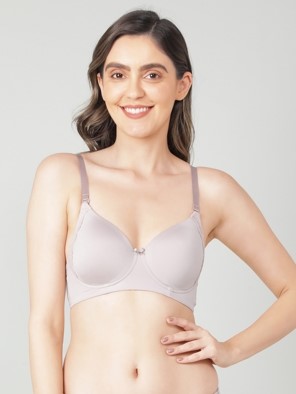 Wirefree Padded Soft Touch Microfiber Nylon Elastane Stretch Full Coverage Lace Styling Multiway T-Shirt Bra