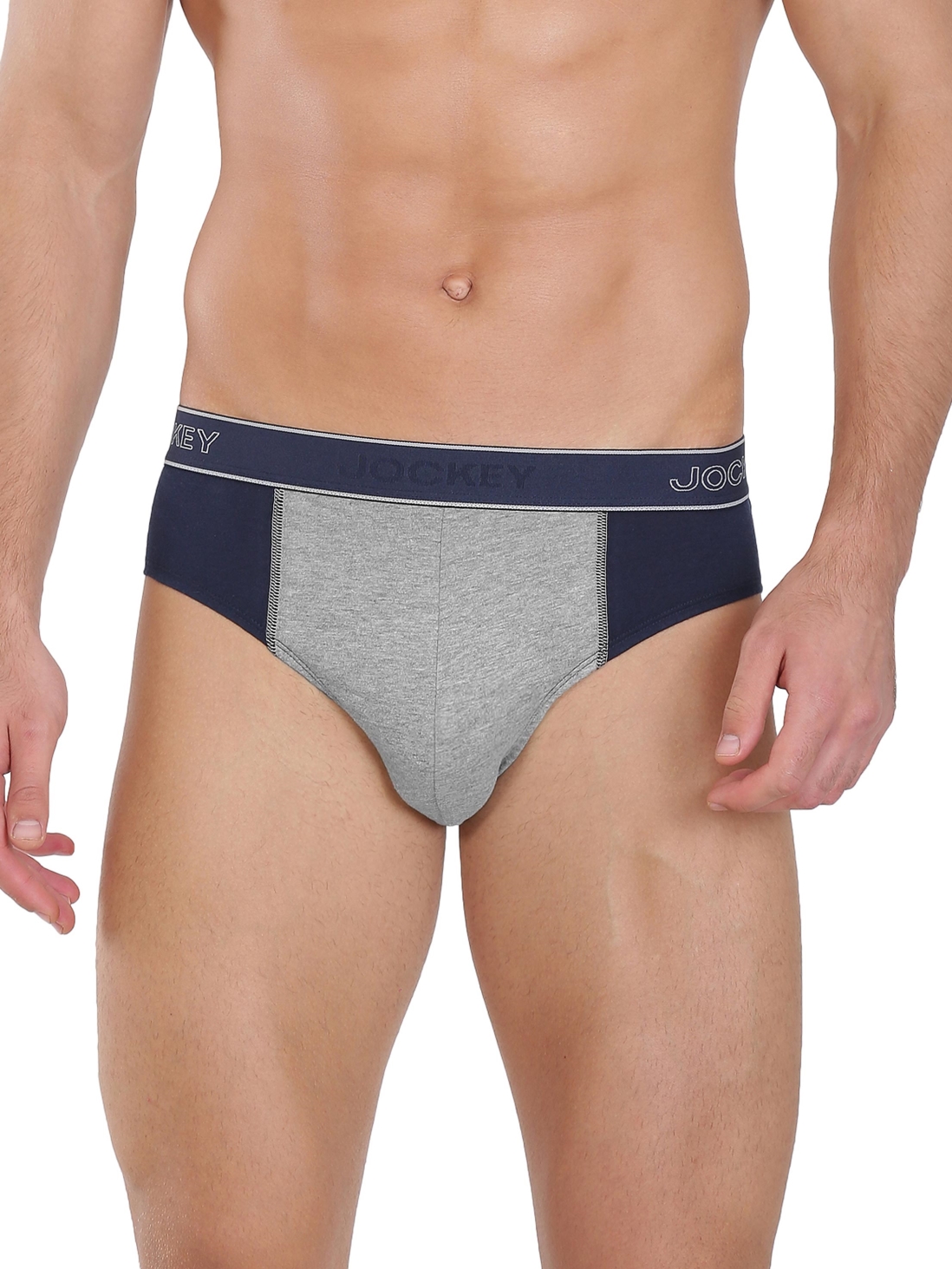 

Jockey Men Navy & Grey Melange Fusion Brief -  - 1011, Blue