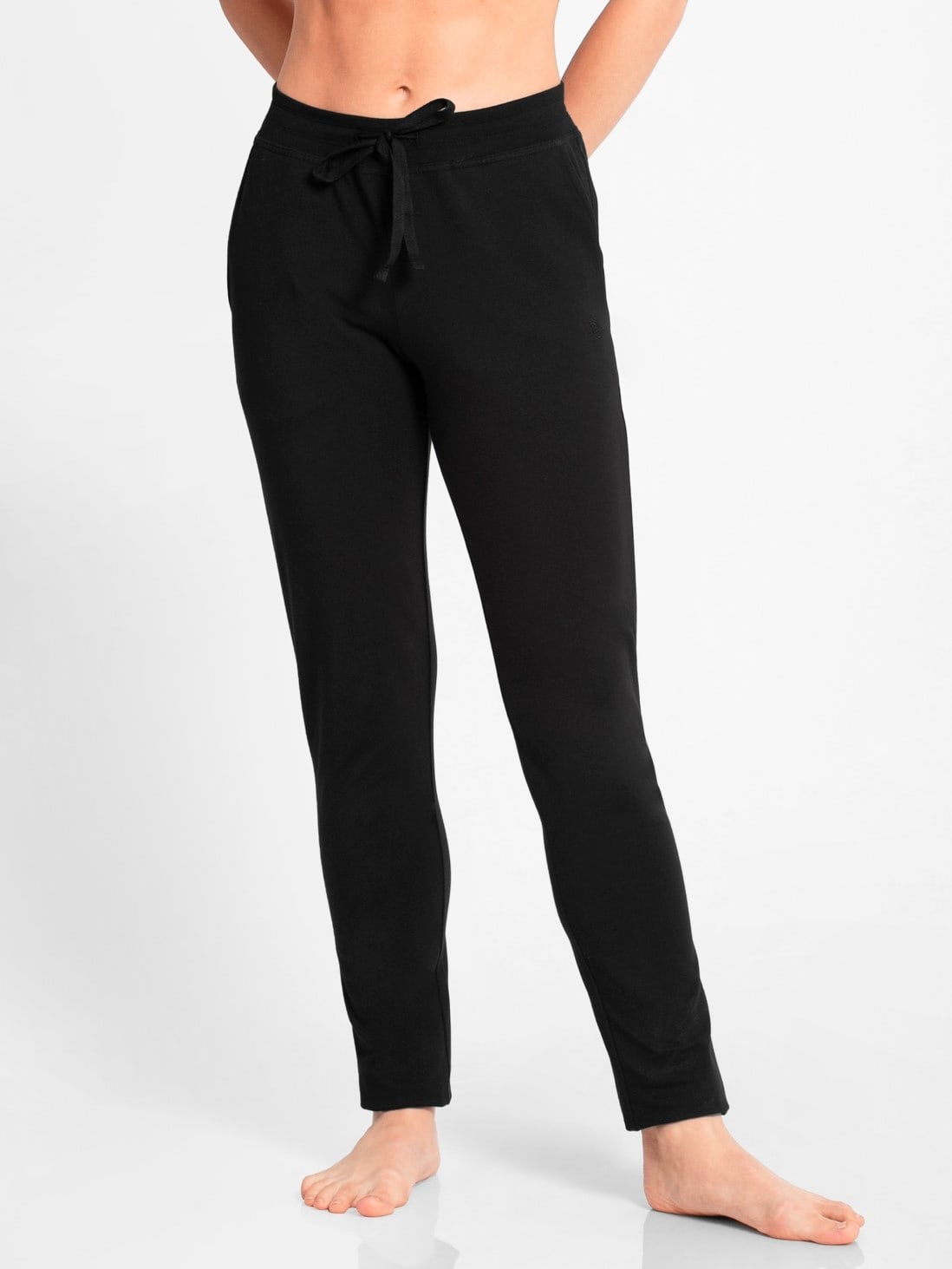 Buy Black Track Pant with Side Pocket & Drawstring Closure for Women ...