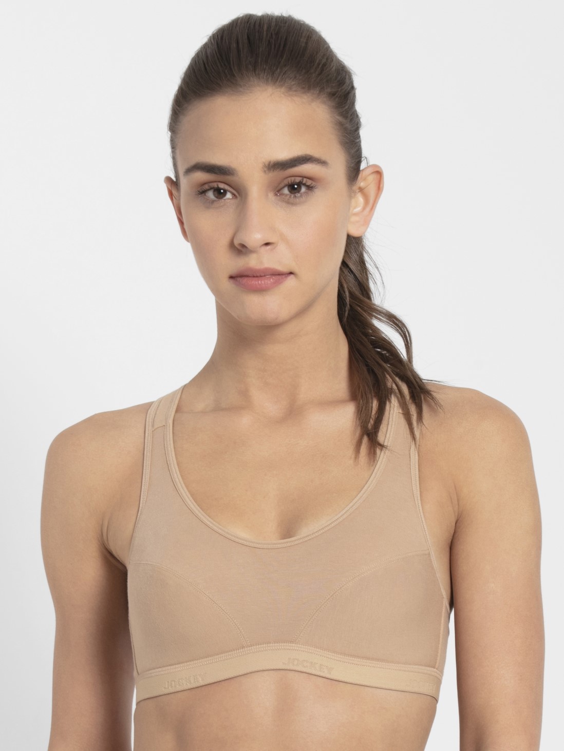 

Jockey Women Skin Racer Back Padded Active Bra -  - 1378, Beige