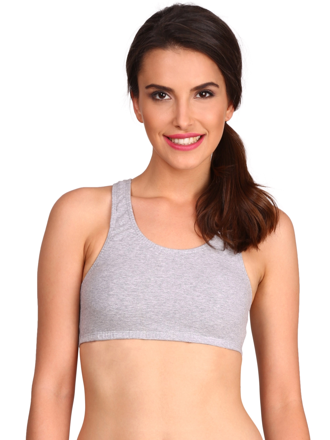 

Jockey Women Light Grey Melange Crop Top -  - 1582