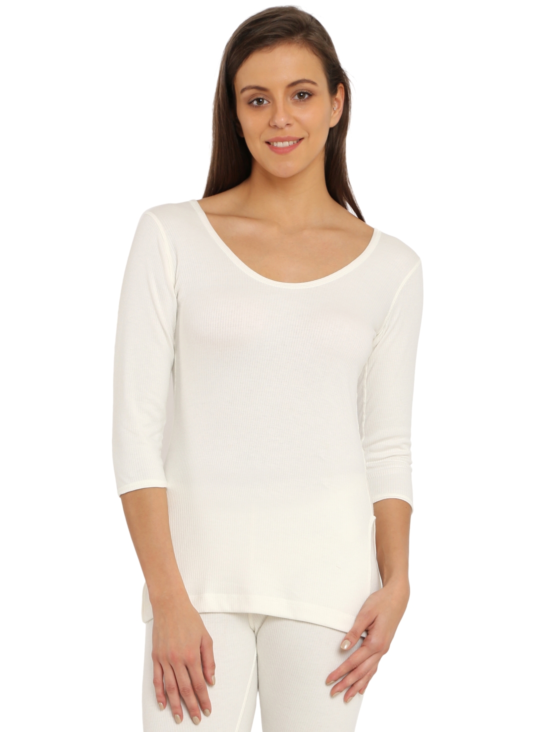 

Jockey Women Off White Thermal 3 quarter Sleeve Top -  - 2503