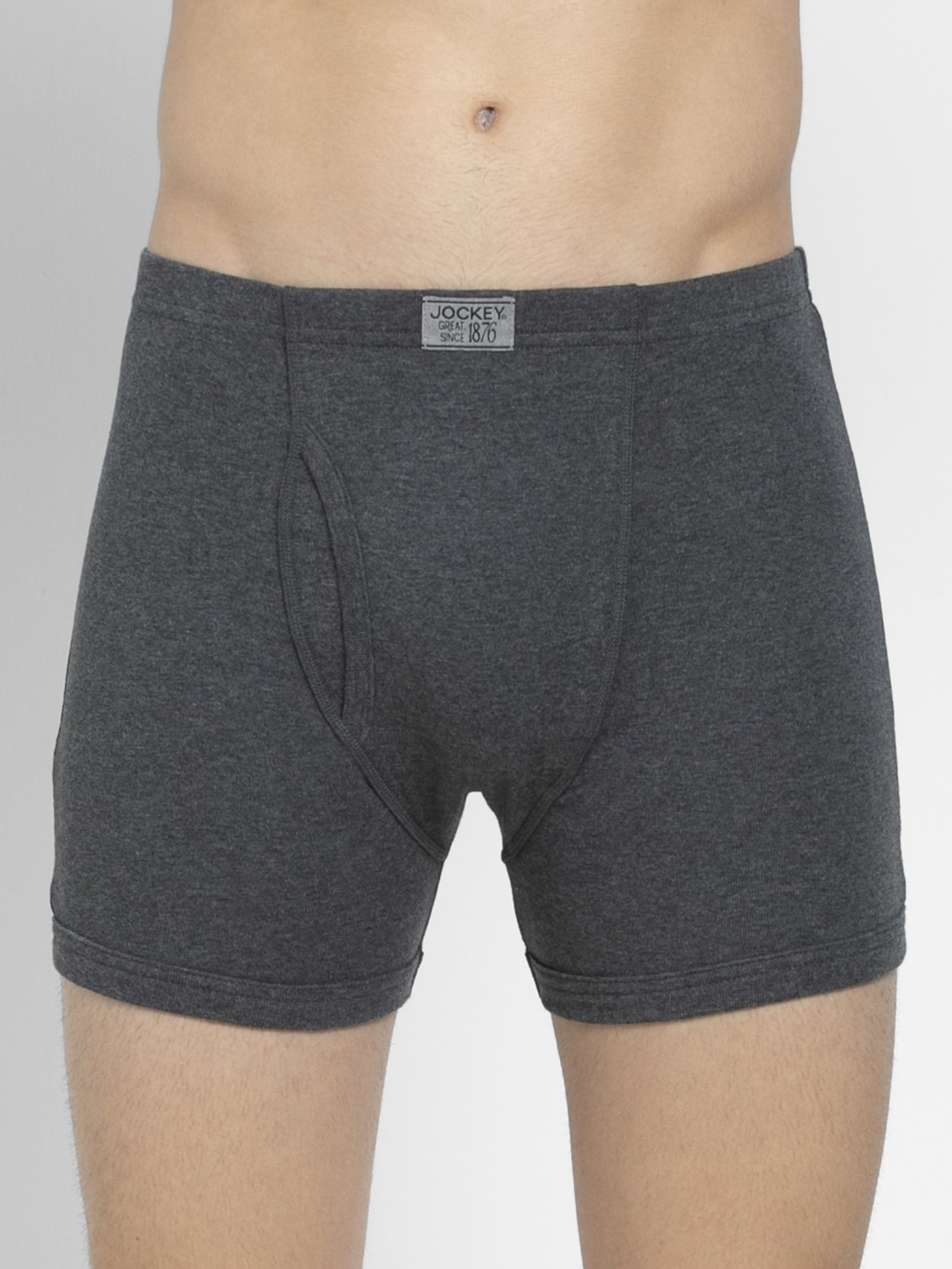 

Jockey Men Charcoal Melange Boxer Brief -  - 8008, Grey