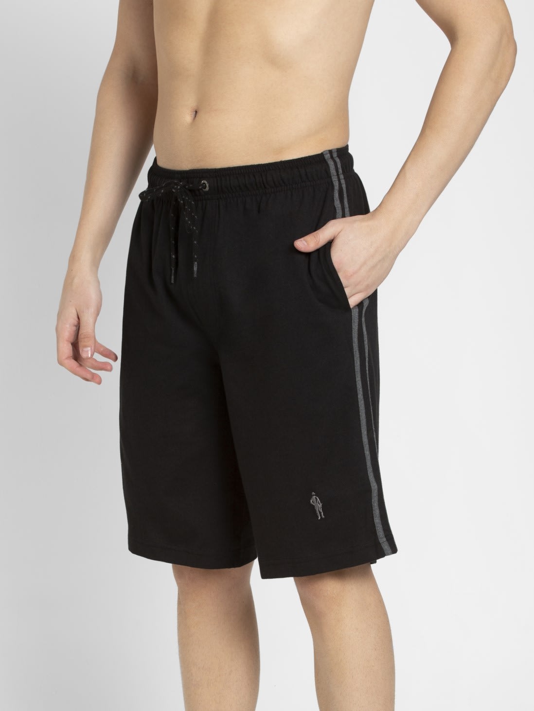 Buy Black Straight Fit Sports Shorts with Drawstring for Men 9426 | Jockey India