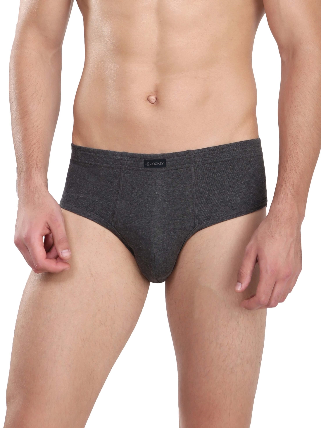 

Jockey Men Charcoal Melange Contour Brief Pack of 2 -  - 1009, Grey