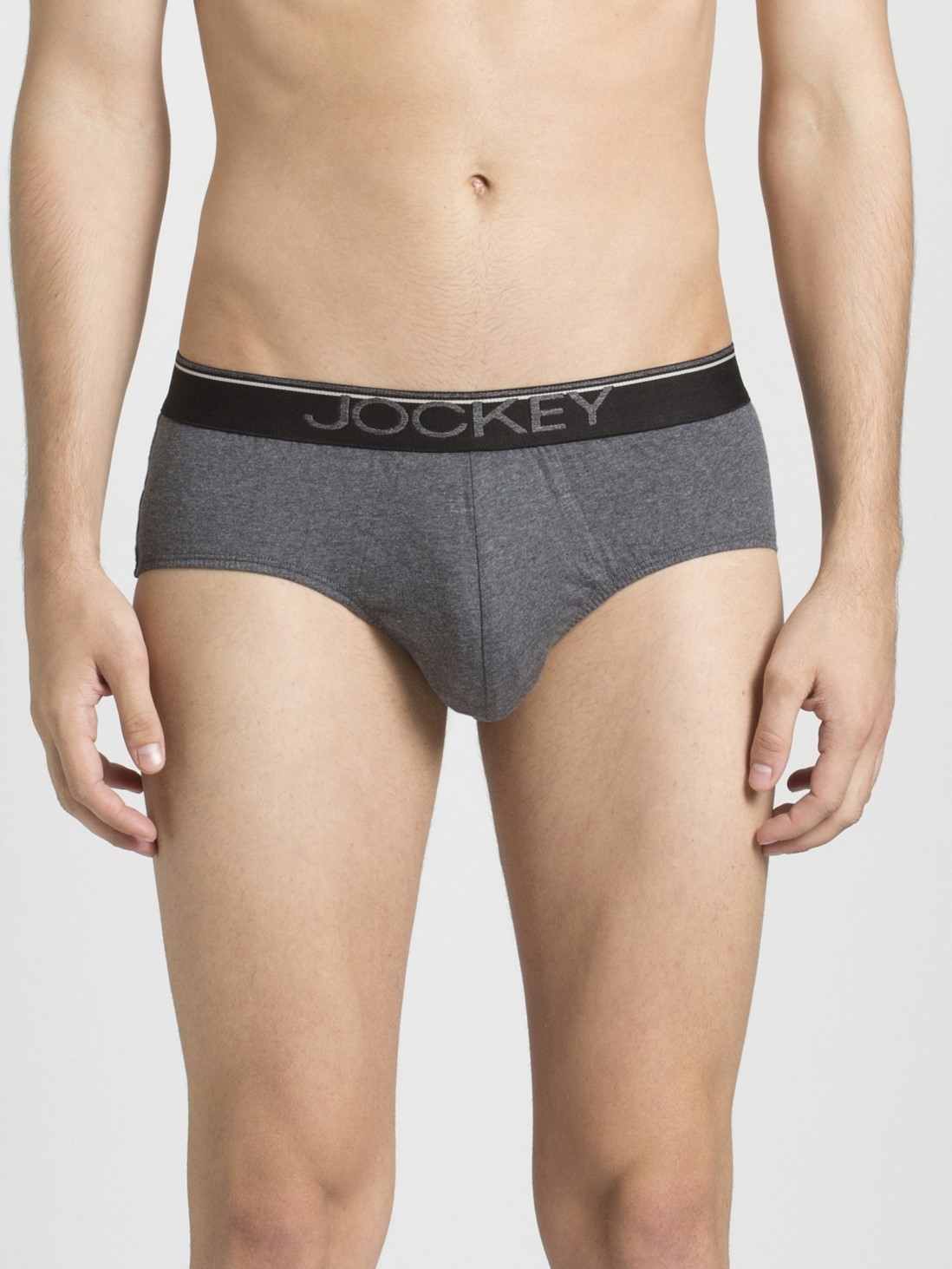 

Jockey Men Charcoal Melange Square Cut Brief Pack of 2 -  - 8037, Grey