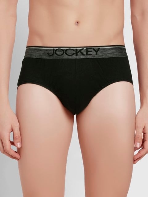 Buy Men's Super Combed Cotton Solid Brief with Ultrasoft Waistband -  Black(Pack of 2) 8037