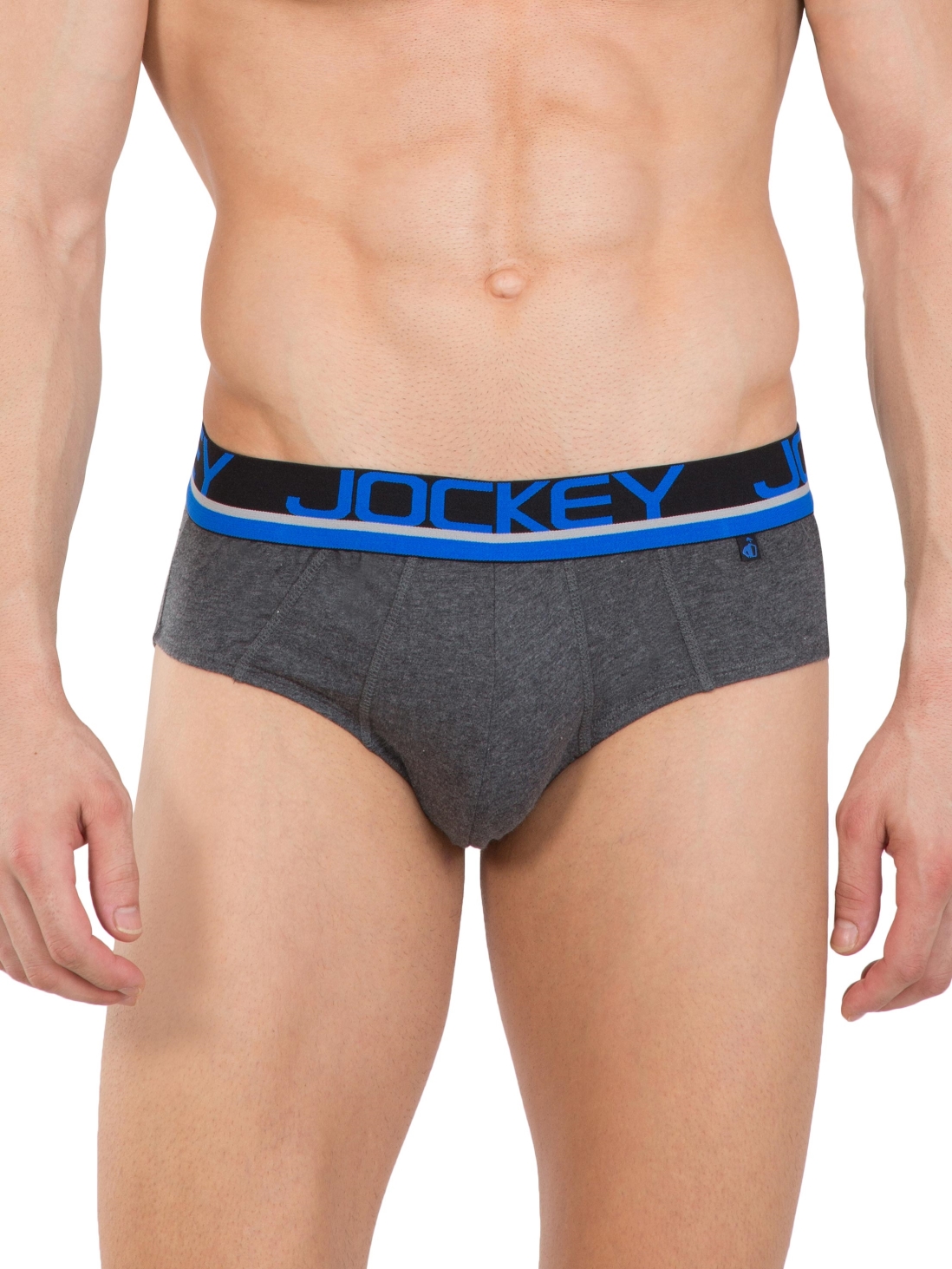 

Jockey Men Charcoal Melange & Rich Royal Blue Bold Brief -  - FP01, Grey